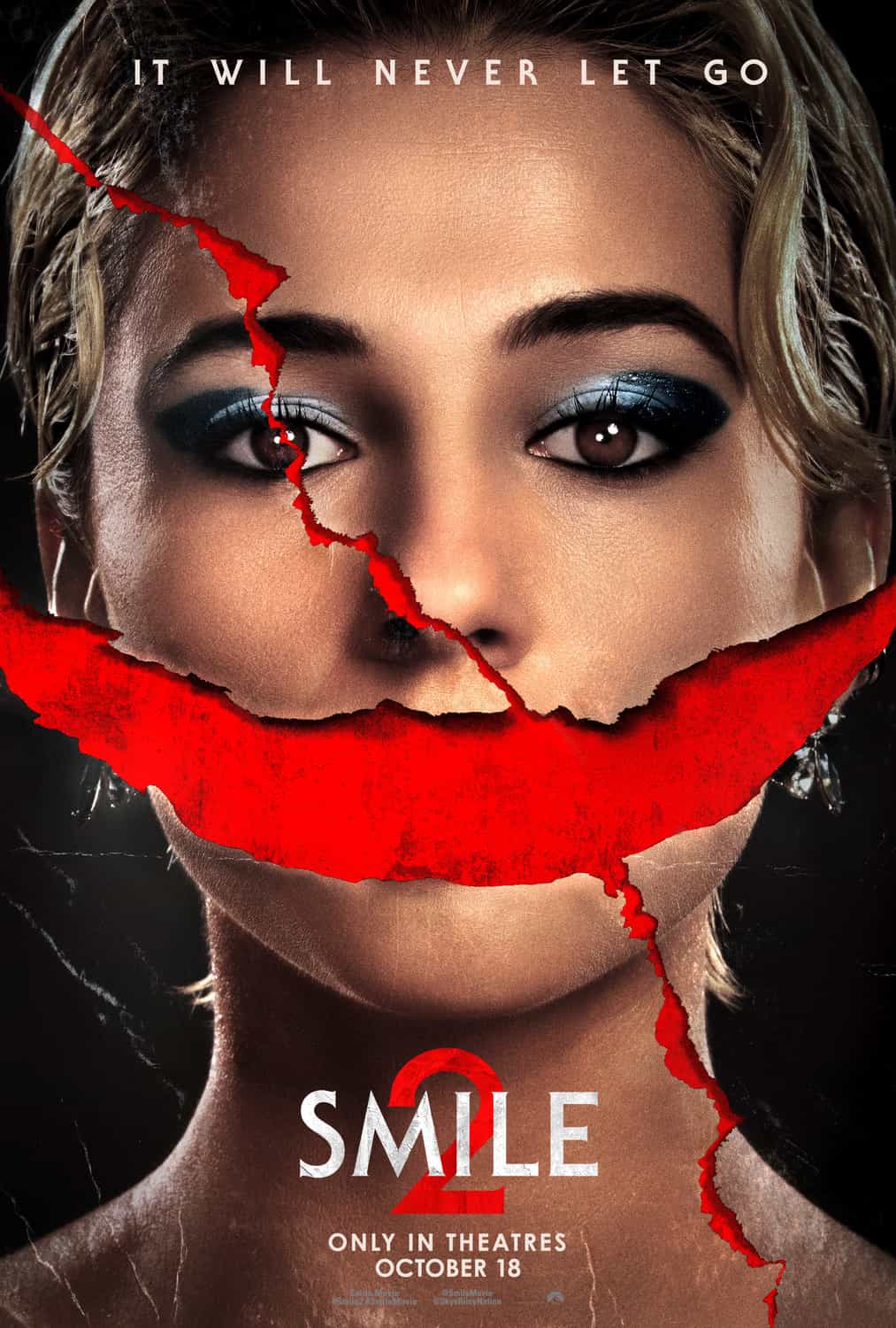 Check out the new trailer and poster for upcoming movie Smile 2 which stars Naomi Scott and Rosemarie DeWitt - movie UK release date 18th October 2024 #smile2