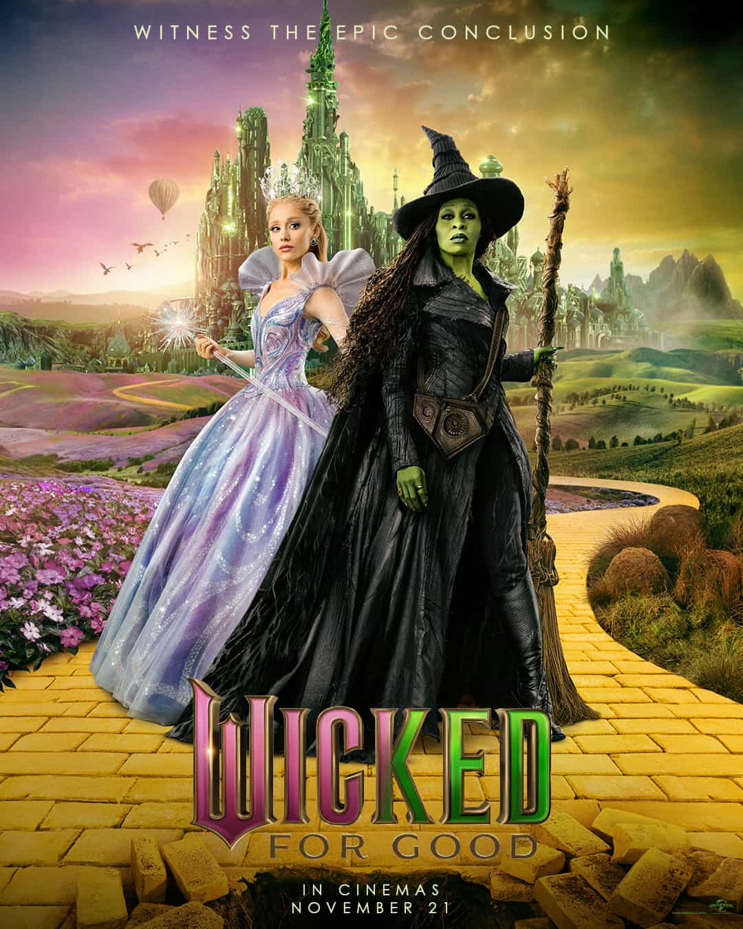 Check out the new trailer and poster for upcoming movie Wicked: For Good which stars Ariana Grande and Cynthia Erivo - movie UK release date 21st November 2025